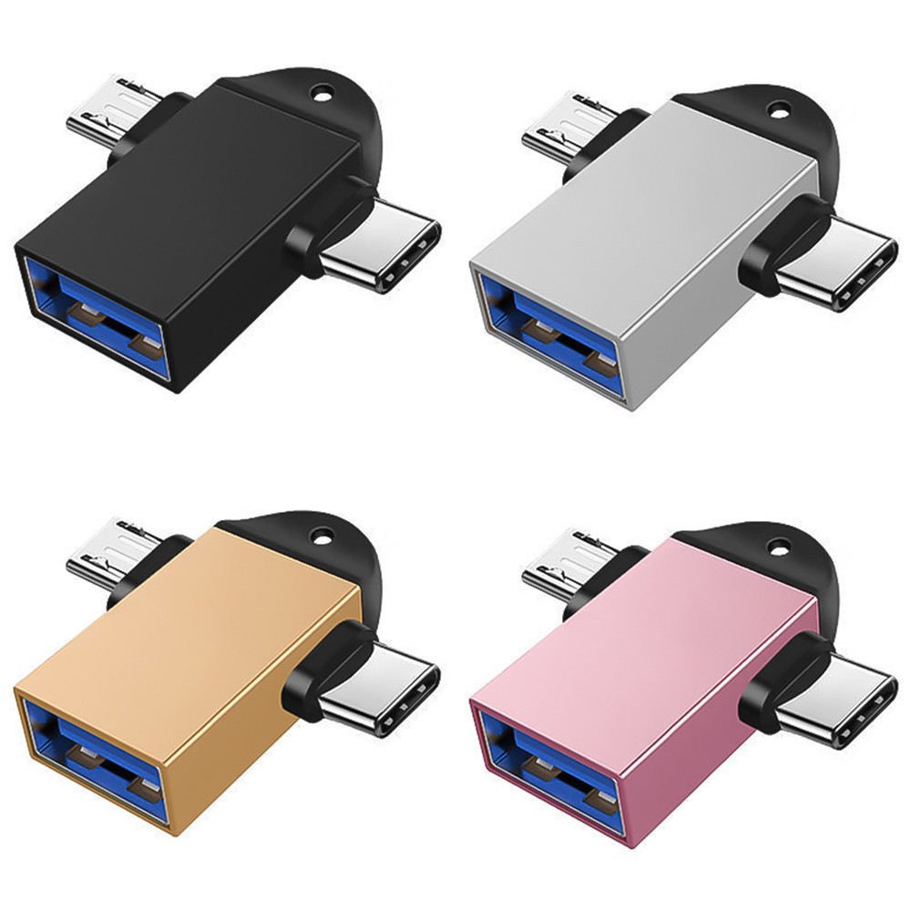 Dây cáp chuyển đổi OTG 2 trong 1 cổng USB 3.1 Type-C và Micro USB sang USB 3.0 cho điện thoại máy tính bảng