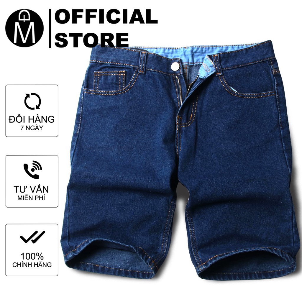 Quần short jean nam MĐ Q392 xanh đậm