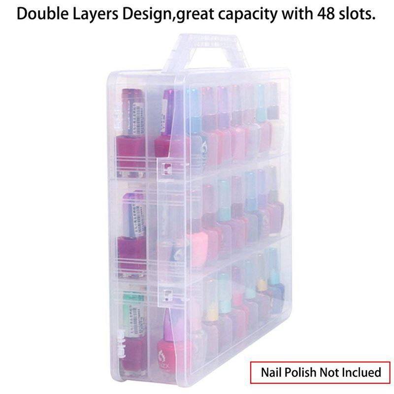 Nail Polish Organizer Holder,Case for 48 Bottles Dividers Space Saver