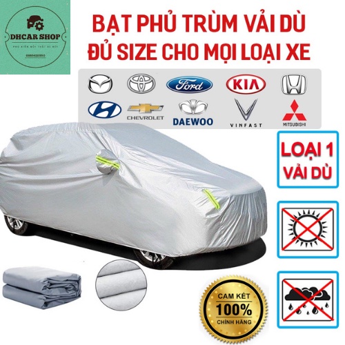 Bạt phủ xe ô tô vải dù oxford bảo vệ xe ô tô từ 4 - 7 chỗ phủ trùm kín cao cấp , áo trùm oto, dày dặn xịn mịn