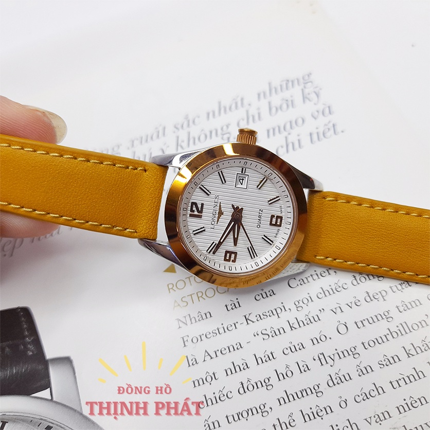 Đồng Hồ Nữ Thời Trang Dây Da - Pin  Kính Sapphire Chống Nước