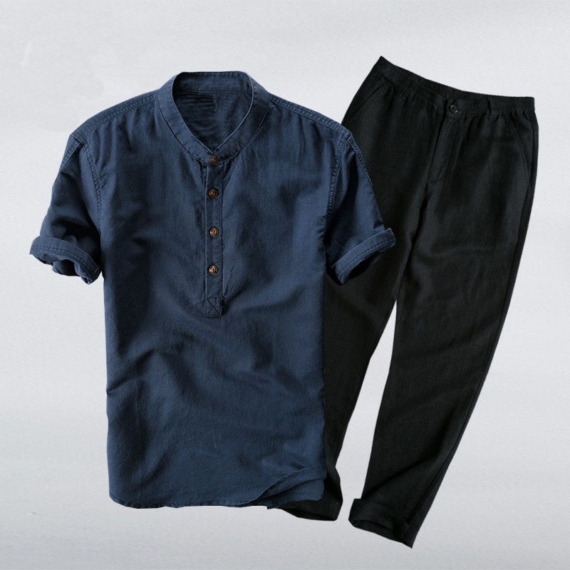 Quần Đũi khóa+Áo Sơ Mi Đũi Cao Cấp | BigBuy360 - bigbuy360.vn