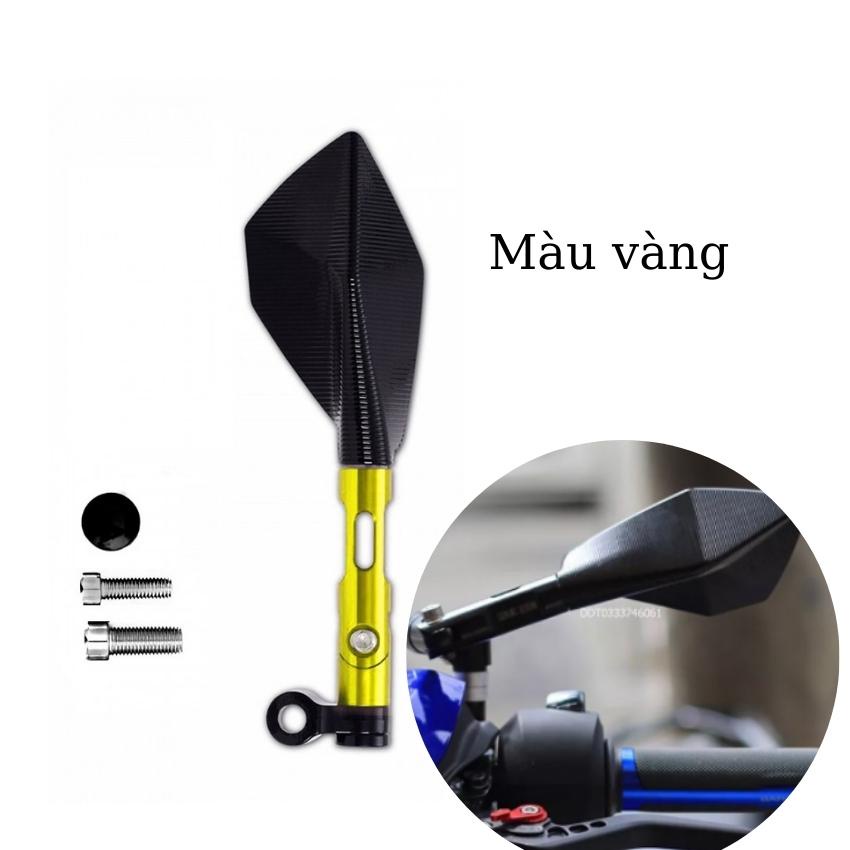 Gương 5 cạnh lẻ trái RIZOMA có thể xoay gập 360 độ, Kính chiếu hậu thời trang phù hợp lắp mọi loại xe máy