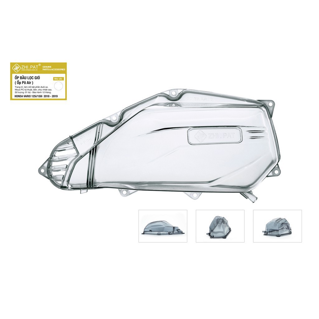 ỐP PÔ E TRONG SUỐT CHÍNH HÃNG ZHIPAT CHO XE VARIO, CLICK, SH MODE, PCX 2017, AB 2016-2022