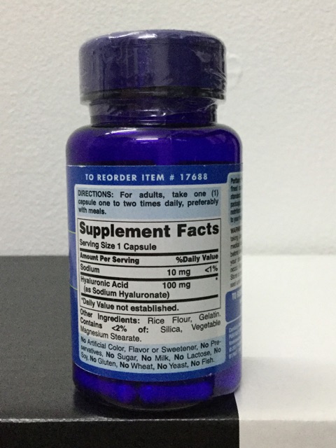 Viên Uống Hỗ Trợ Đẹp Da Bổ Khớp Puritan's Pride Hyaluronic Acid 100mg 60 viên | BigBuy360 - bigbuy360.vn