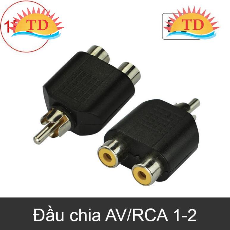 Jack chia AV 1 Ra 2  giá rẻ - Đầu jack chia Hoa Sen