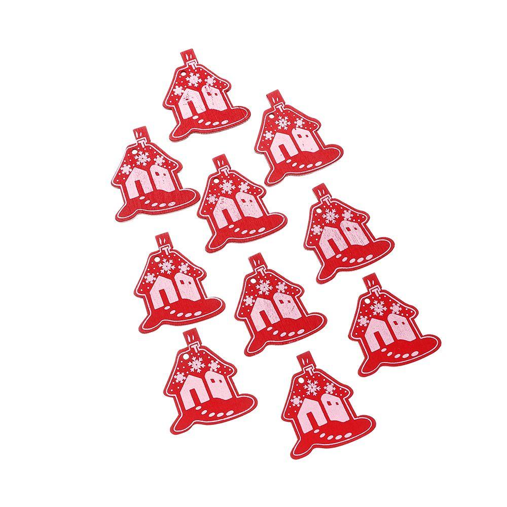 LONTIME Bộ 10 Thẻ Gỗ Treo Trang Trí Cây Thông Noel