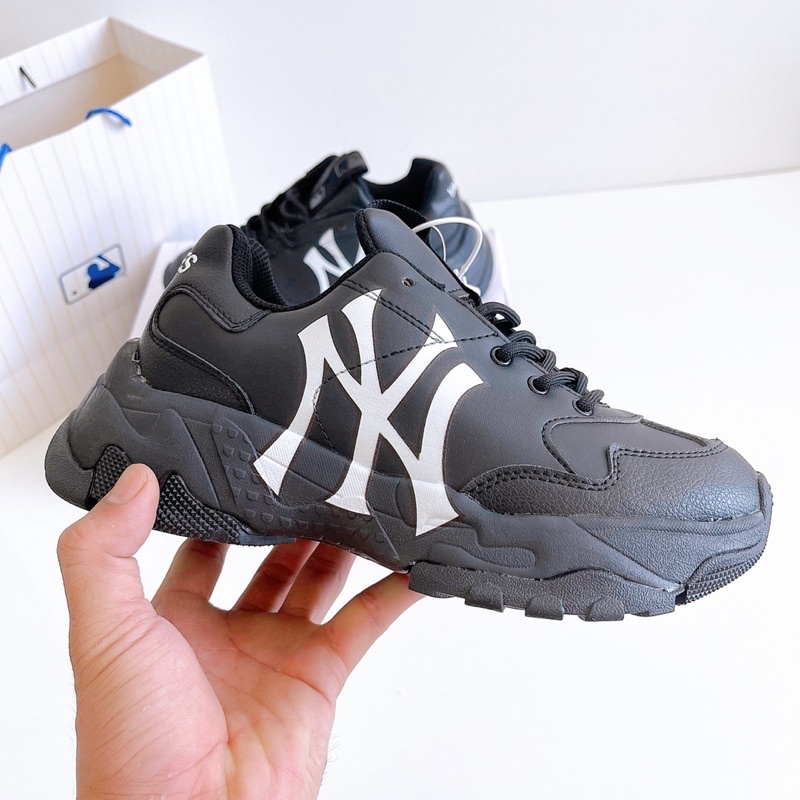[Bản logo in 3D] Giày sneaker 𝗠𝗟𝗕 Tăng chiều cao 5cm - Bản Màu Đen Logo Ny trắng