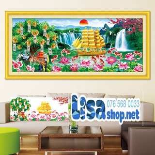 Tranh đính đá thuận buồm xuôi gió 150x67cm chưa đính lg1161