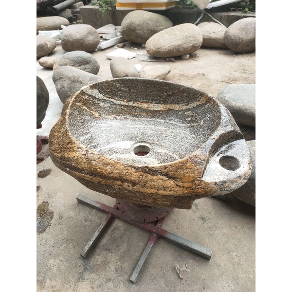 lavabo đá cuội tự nhiên