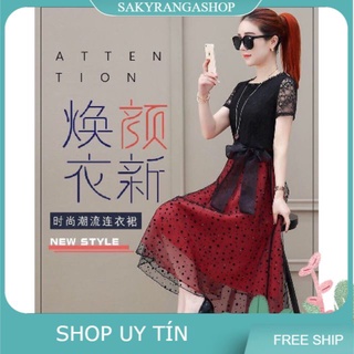 HÀNG NHẬP -ĐẦM XOÈ REN CHÂN VÁY ĐÍNH HẠT CAO CẤP