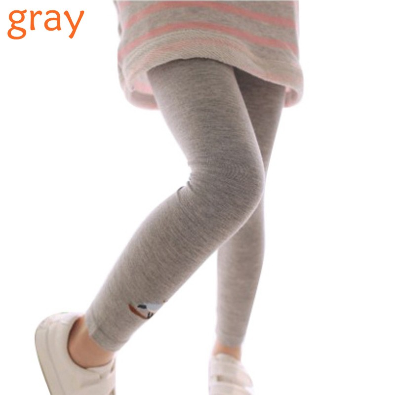 Quần legging thêu hình chim chất liệu cotton mềm mại cho bé gái