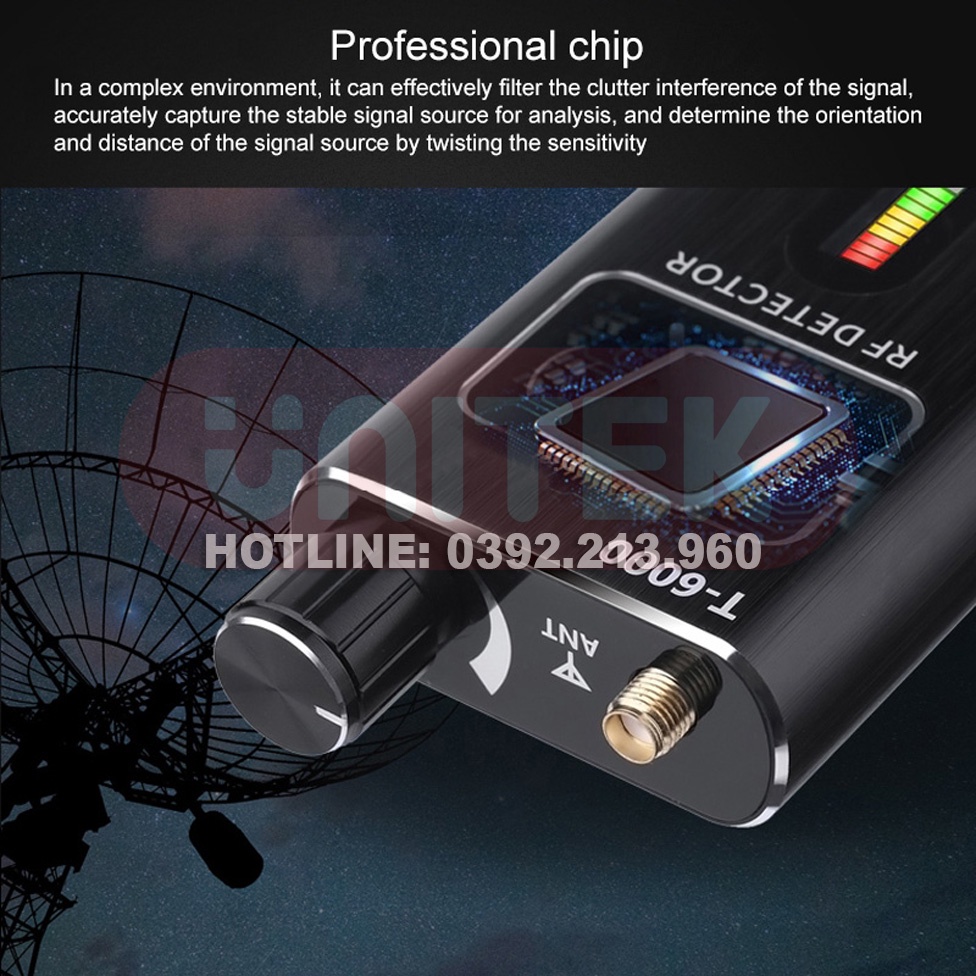 Máy Dò Phát Hiện Theo Dõi Camera, GPS, Định Vị Detector T6000