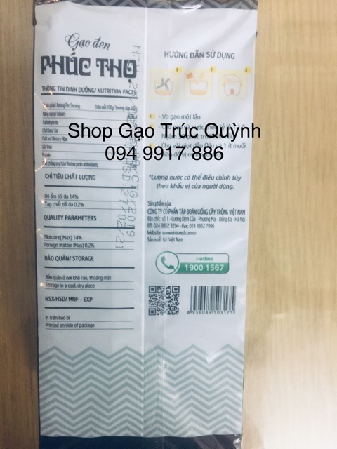 (1kg) Gạo Lứt đen Phúc Thọ- Vinaseed