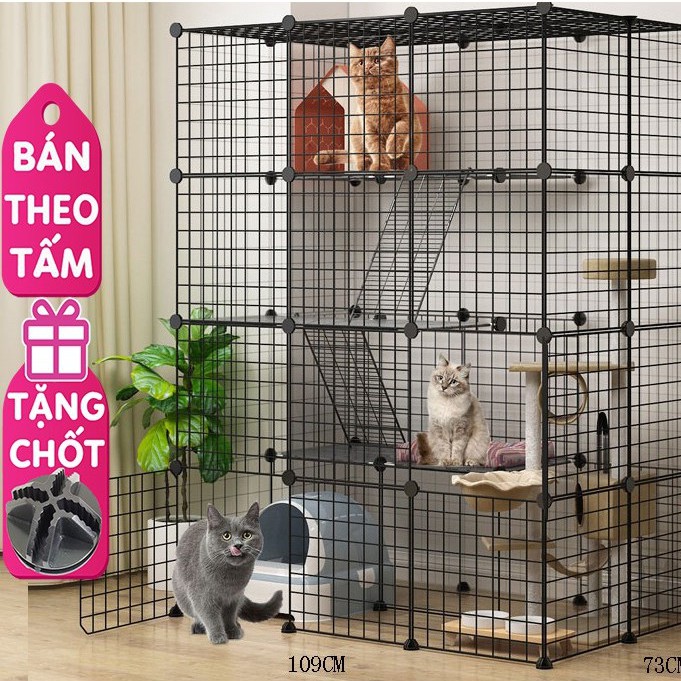 Miếng Ghép Lồng Quây Chó Mèo, Khung Lưới Lắp Ghép Chuồng Thú Cưng Hamsters Đa Năng (Tặng Kèm Chốt)