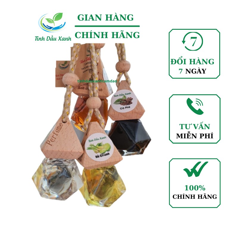 Tinh Dầu Treo Xe Ô Tô Tinh Dầu Xanh Nguyên Chất 12 Mùi,giúp khử mùi hôi trên xe hơi, chống say xe hiệu quả 10ml