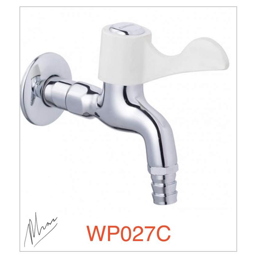 Vòi nước gắn tường WP027C răng 21 thương hiệu Caesar - có mỏ dùng để gắn ống mền kéo dài