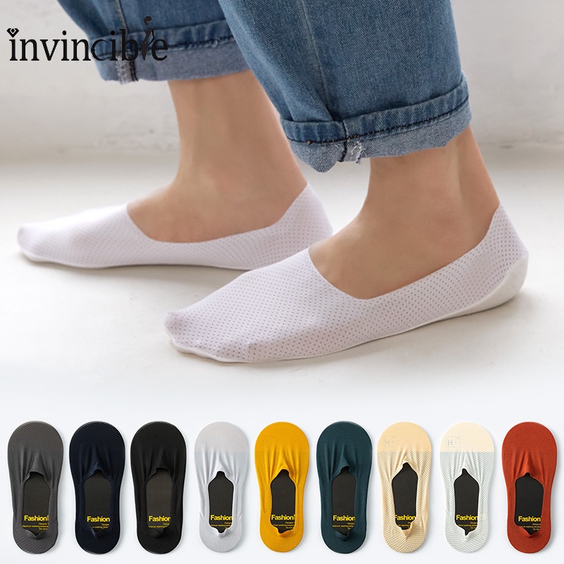 Vớ Thể Thao Vải Lụa Lạnh Siêu Mỏng Mềm Mại Màu Trơn Không Trượt Thoải Mái Cho Nam Và Nữ