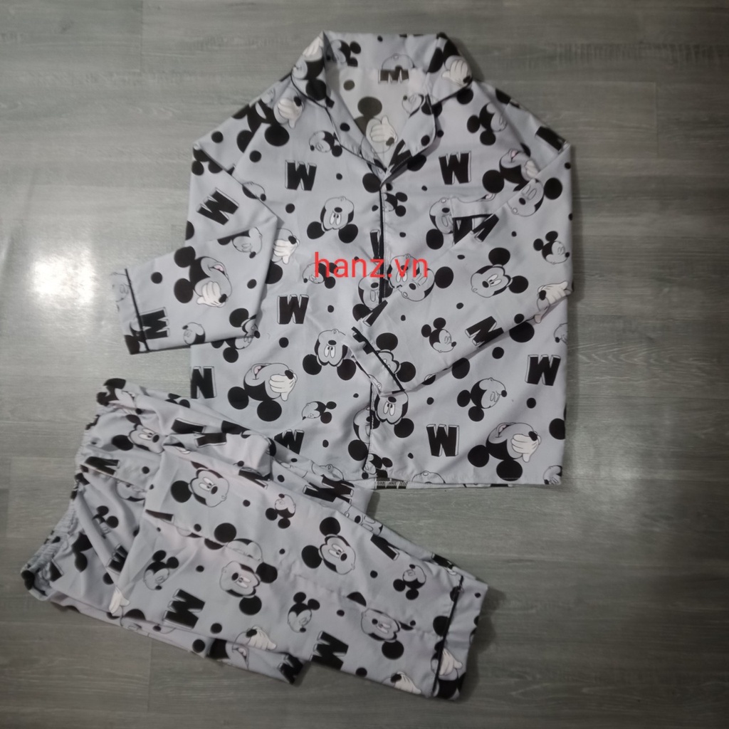 Bộ đồ ngủ nữ pijama kate L1 dài bộ mặc nhà chất kate thái thoải mái dễ thương giá rẻ Hanz.vn H49
