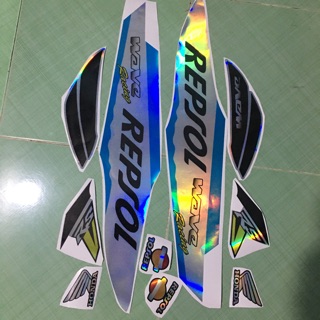 Tem wave alpha repsol bạc xanh ngọc crom 2006-2021