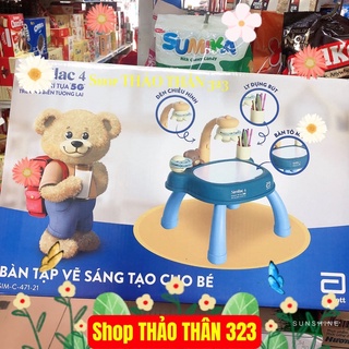 Bàn tập vẽ thông minh 2in1 / bàn ghế bảng học nam châm hkm similac, grow