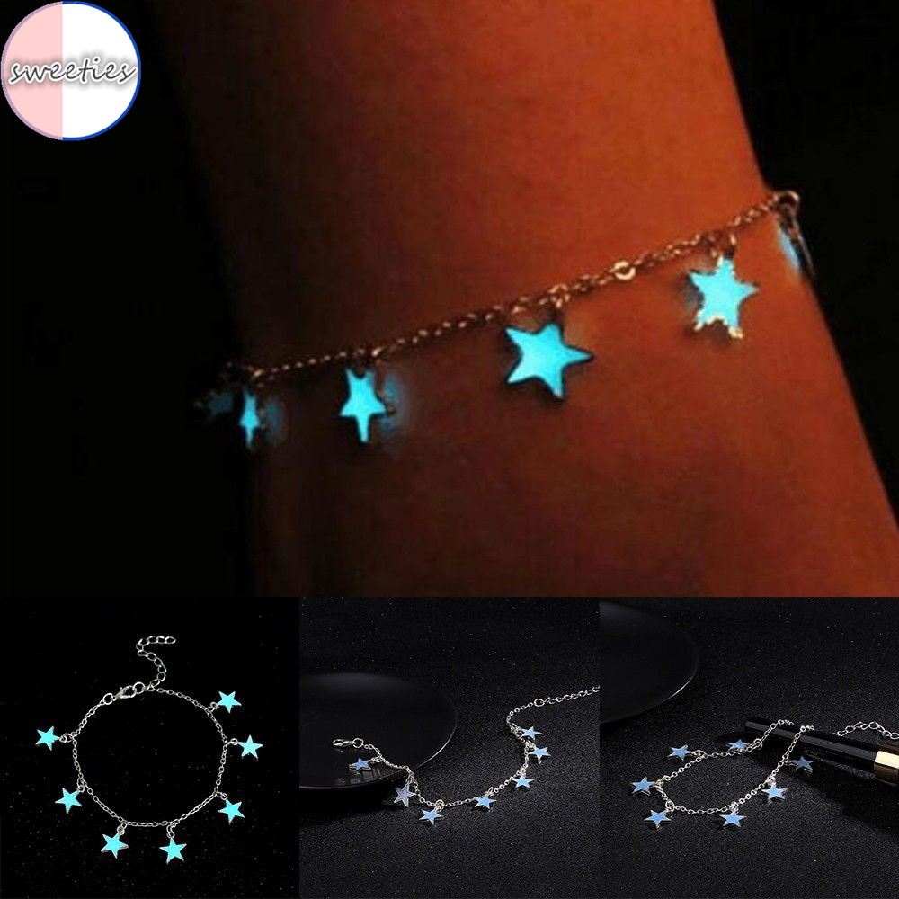 Lắc chân mặt hình ngôi sao phát sáng thời trang dễ thương cho nữ