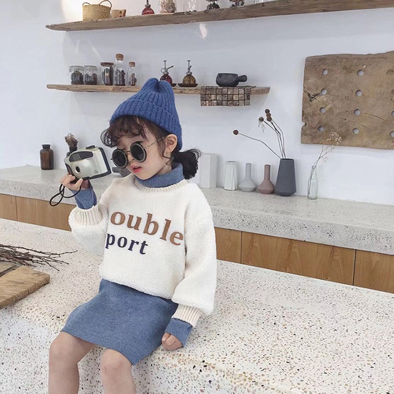 Set váy 2 mảnh mùa thu đông cho bé gái chất nỉ bông dày dặn ấm áp đủ size dưới 10 tuổi