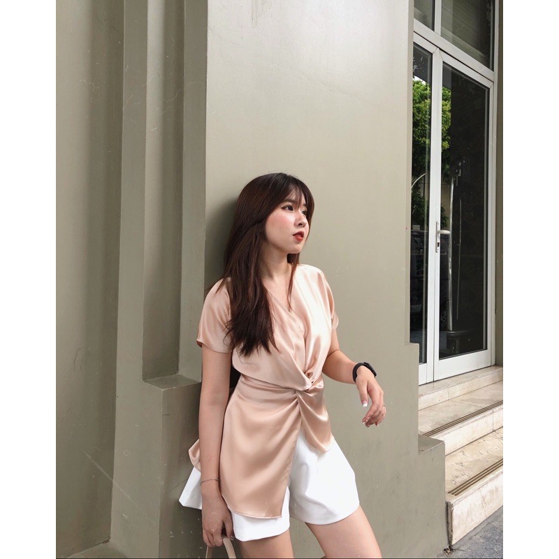 [Mã WAMT10K giảm 10k cho đơn 0k] Áo lụa xoắn eo