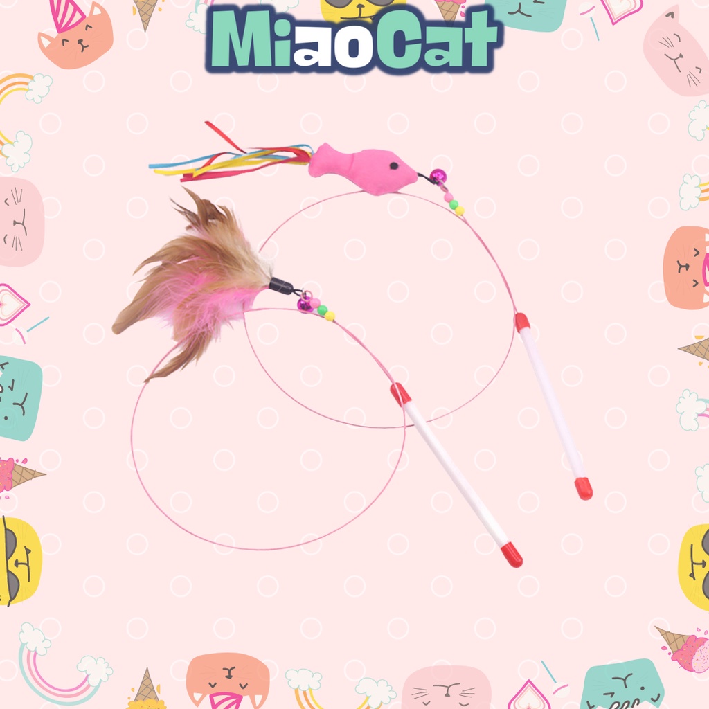 Cần câu mèo dây thép đính chuông vui nhộn - MIAOCAT