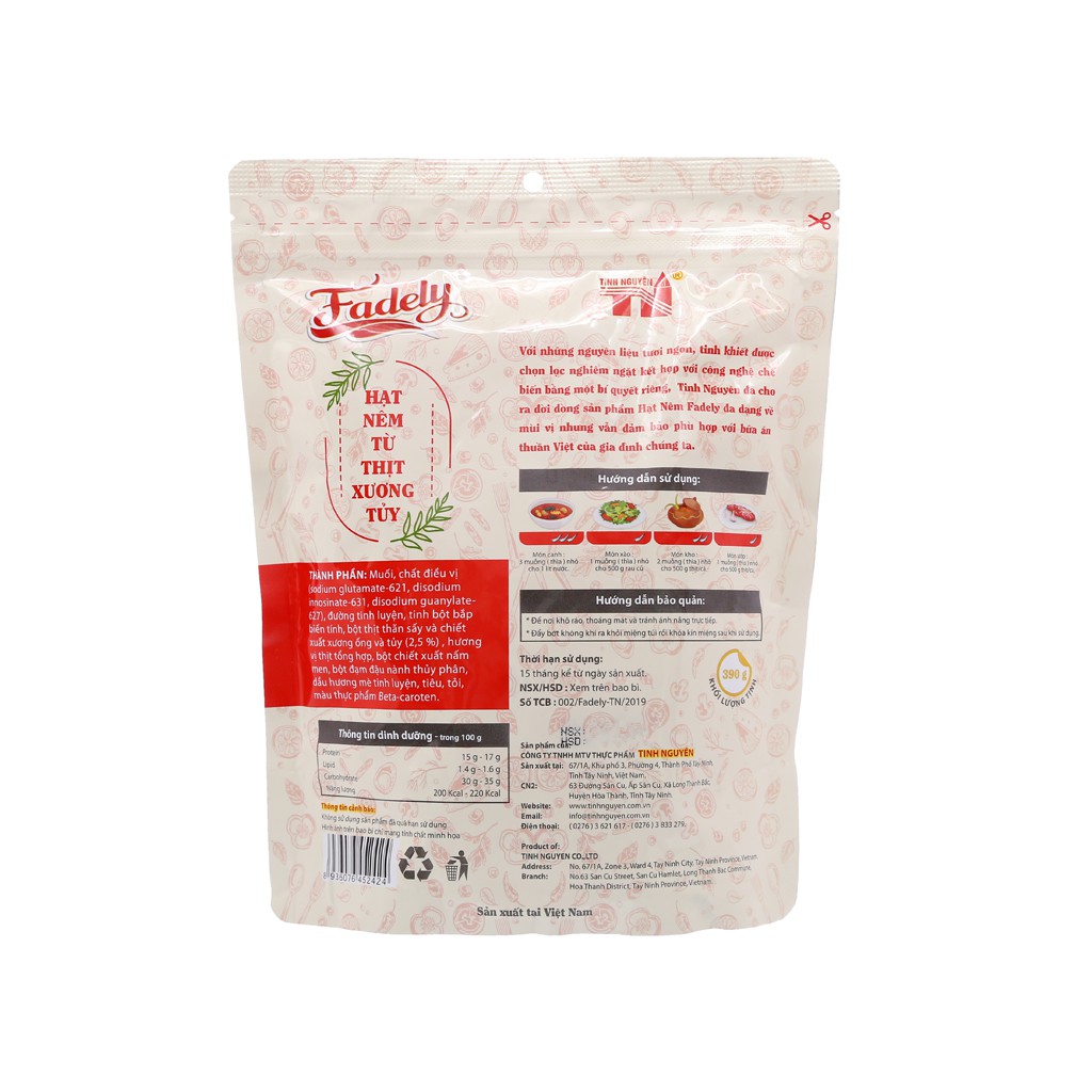 Hạt Nêm Fadely Vị Từ Thịt Và Xương Tủy (390g)