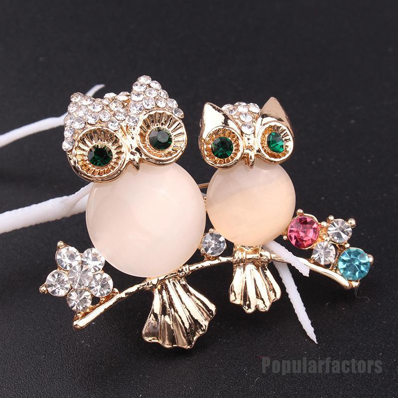 Ghim Cài Áo Hình Cú Mèo Đính Pha Lê Dễ Thương