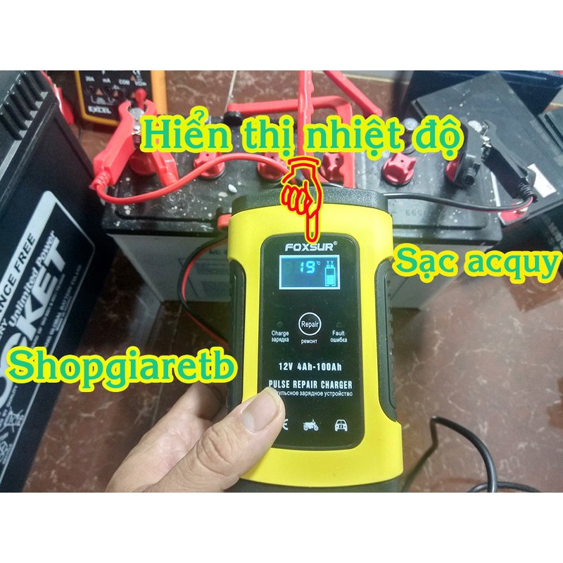 Sạc acquy 12v từ 4Ah-100Ah có chức năng phục hồi acquy bằng khử sunfat