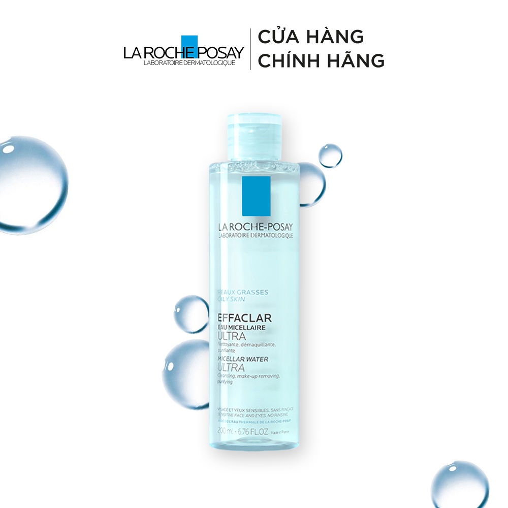 Nước làm sạch sâu và tẩy trang da dầu nhạy cảm La RochePosay Micellar Water 200ml