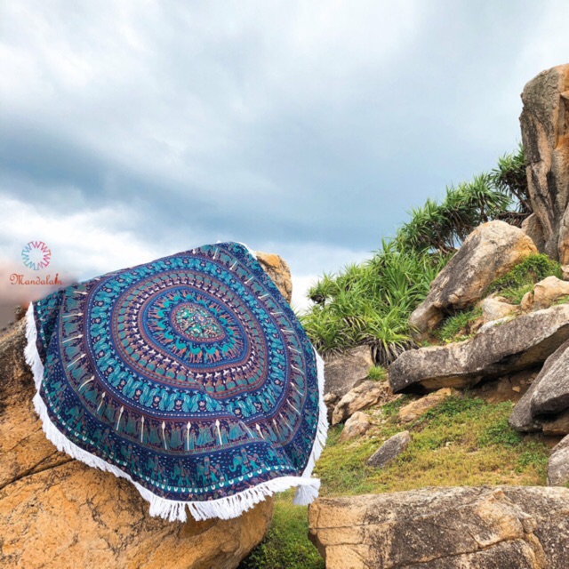 Khăn trang trí HANDMADE Ấn Độ 100% cotton Mandala Tapestry chất lượng