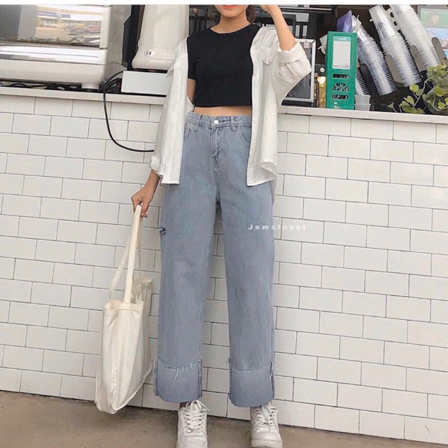 QUẦN CULOTTES JEAN LẬT LAI