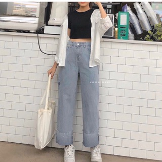 QUẦN CULOTTES JEAN LẬT LAI