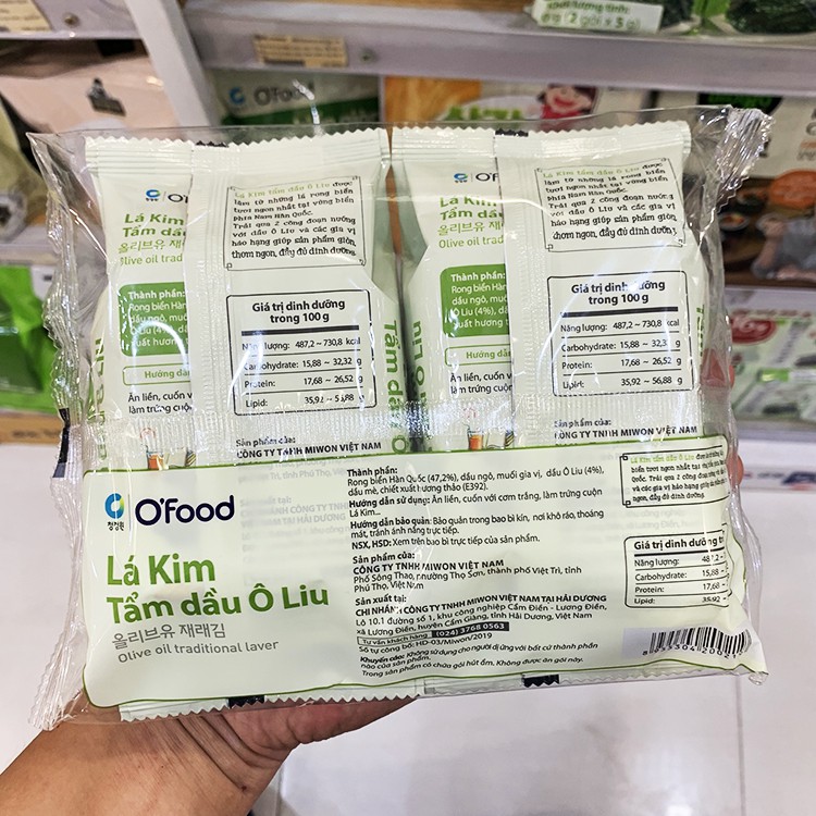 LỐC 2 GÓI 5G LÁ KIM ĂN LIỀN TẨM DẦU OLIU O'SFOOD