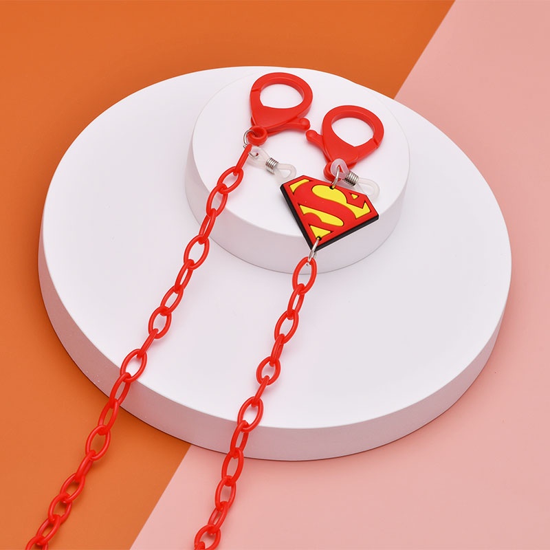 XiaoboACC Chuỗi Dây Đeo Giữ Khẩu Trang/ Kính Họa Tiết Siêu Anh Hùng Marvel Spider-Man Iron Man Captain America 50cm