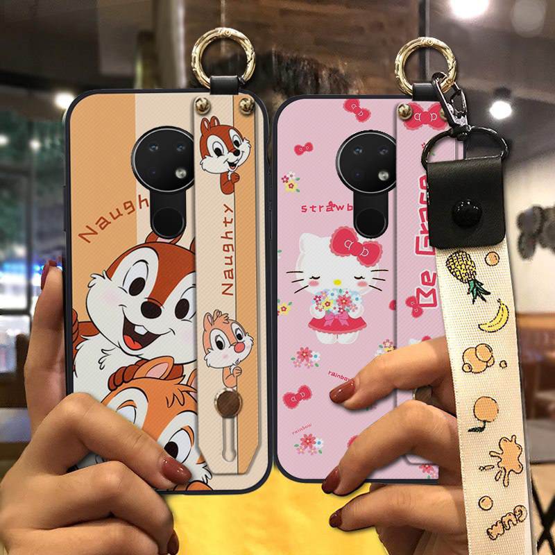 Durable New Arrival Phone Case For Nokia 6.2/7.2 Cute TPU Anime Kickstand Wristband Anti-knock