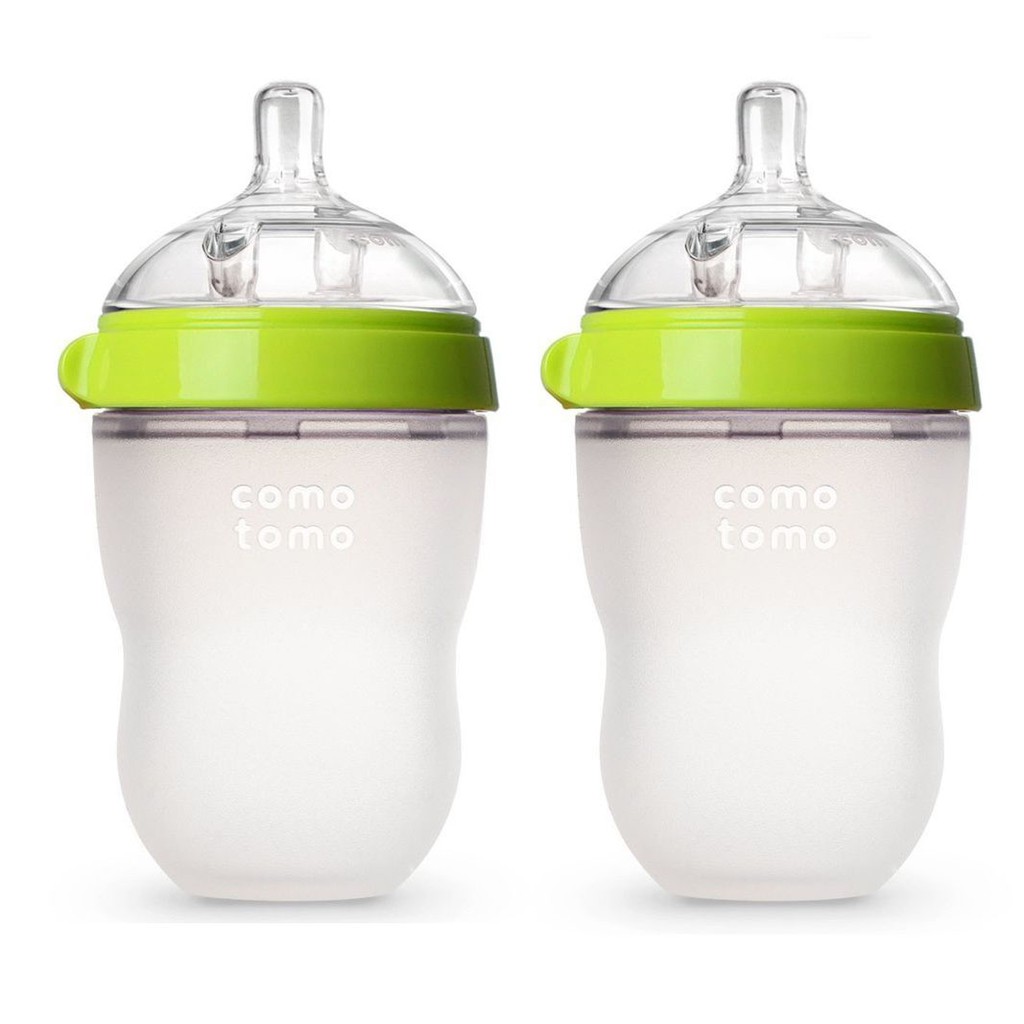 [CHÍNH HÃNG] Bộ Đôi Bình Sữa Comotomo Baby Bottle 250ml (Màu Xanh Lá Tươi Mát)