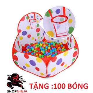 LỀU BÓNG CHẤM BI TẶNG 100 BÓNG CHO BÉ