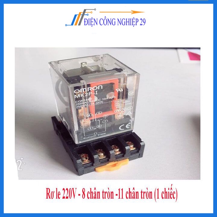 Rơ le 220V - 8 chân tròn -11 chân tròn (1 chiếc)