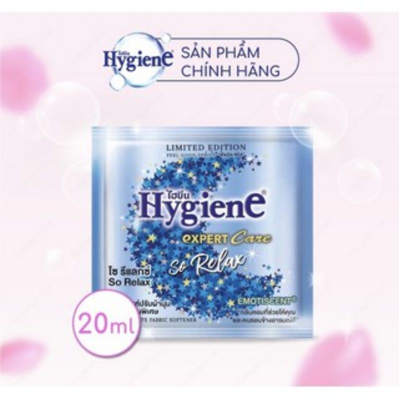 Nước xả vải hygienen 20ml dây 12 gói - Màu XANH RELAX
