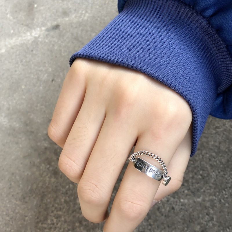 Nhẫn phối mặt hình mặt cười thiết kế cá tính phong cách Hàn quốc thời trang