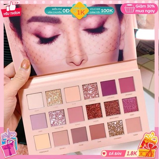 Bảng Phấn Mắt Kèm Nhũ Nude 18 màu