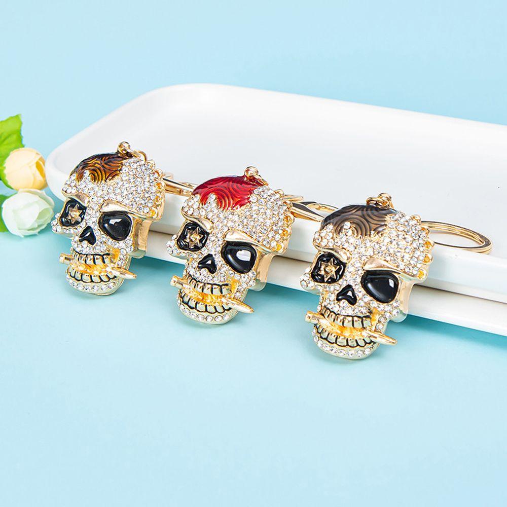 DARNELL Móc Khóa Hình Đầu Lâu Tráng Men Độc Đáo