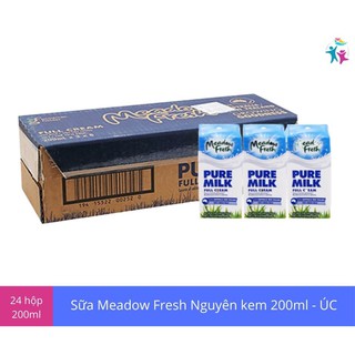 Thùng 24 Hộp Sữa Tươi Nguyên Kem MEADOW FRESH 200ml - Nhập Khẩu Úc