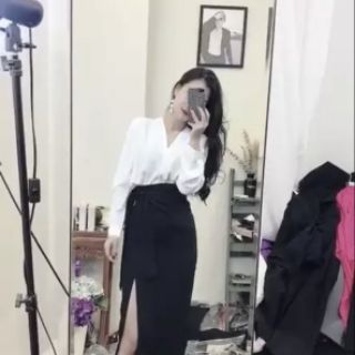 Áo sơ mi trơn tay dài ( ảnh thật)