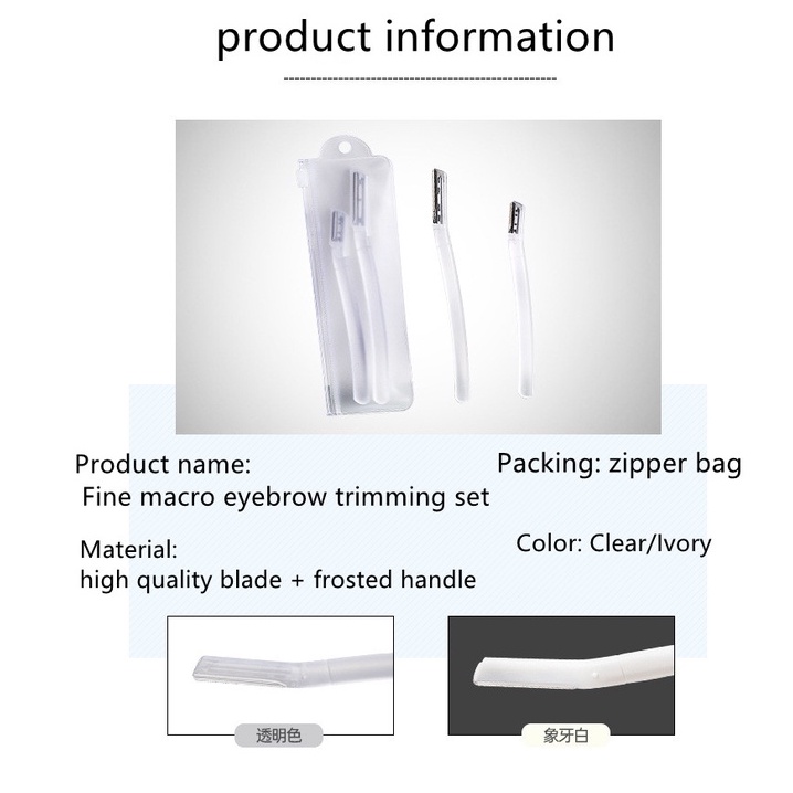 Set 3 Dao Cạo Lông Mày An Toàn Có Thể Gập Lại Tiện Dụng