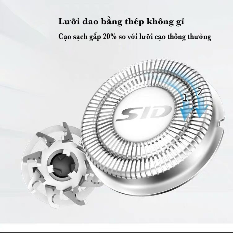 Máy cạo râu công suất lớn 8W pin sạc siêu bền đầu cắt 3D - AKIO